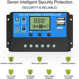 Solar Panel Charge Controller & Regulator 12V/24V auto dual USB 30A Battery PWM