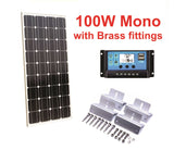 Solar Panel 100 Watt 12-18 Volt  Monocrystalline With 30A Controller Z Brackets