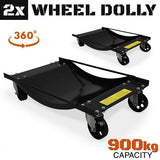 2 x Heavy Duty Vehicle Wheel Dolly Sets Ball Bearings Trolley Rated at 900KG