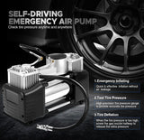 Air Compressor Dual-Cylinder 150 PSI 12V Air Compressor Pump Tool Kit