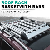 Universal Roof Rack Basket Car Top Luggage 127X90 cm (Sliver)