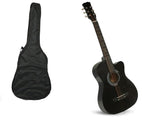 Brand New 38" Acoustic Guitar Black  (With A Free Carry Bag Case)