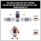 4 x Heavy Duty Vehicle Wheel Dolly Sets Ball Bearings Trolley Rated at 1800KG