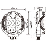 9” LED Driving Lights (Pair) Dual Side lights 6500LM Fitted with OSRAM 70W 240M