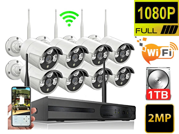 1080P Wi-Fi Smart Wireless Security System 1080P Hd 1Tb Hard Drive