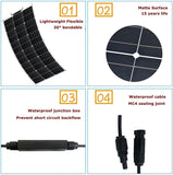 200 Watt Monocrystalline Flexible Solar Panel  With  A 30amp Controller