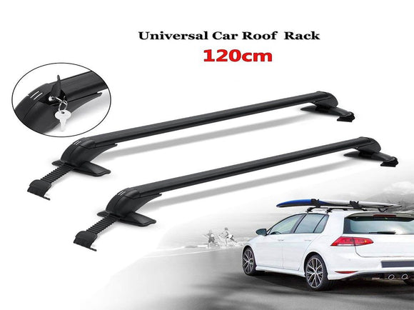 Roof Rack Universal 120cm 75kgs Load Cross Bars Aluminium Adjustable