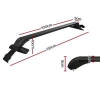Roof Rack Universal 120cm 75kgs Load Cross Bars Aluminium Adjustable