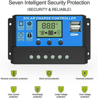 Solar Panel Charge Controller & Regulator 12V/24V auto dual USB 30A Battery PWM