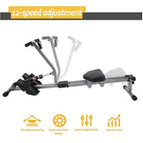 Rowing Machine 12 Levels 3 Slopes Incline Rowing Machine