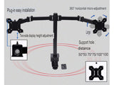 15-27" Dual Monitor Stand with Clamp Base