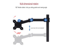 15-27" Dual Monitor Stand with Clamp Base