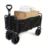 Folding Wagon Cart, Garden Carts Large Capacity Beach Foldable Outdoor Camping