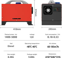 Diesel Heater 5Kw supports 12V, 24V, and 240V
