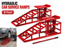 2 Car Ramps with Hydraulic Jack 4000kg with Adjustable Heights