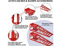 2 Car Ramps with Hydraulic Jack 4000kg with Adjustable Heights