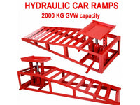 2 Car Ramps with Hydraulic Jack 4000kg with Adjustable Heights