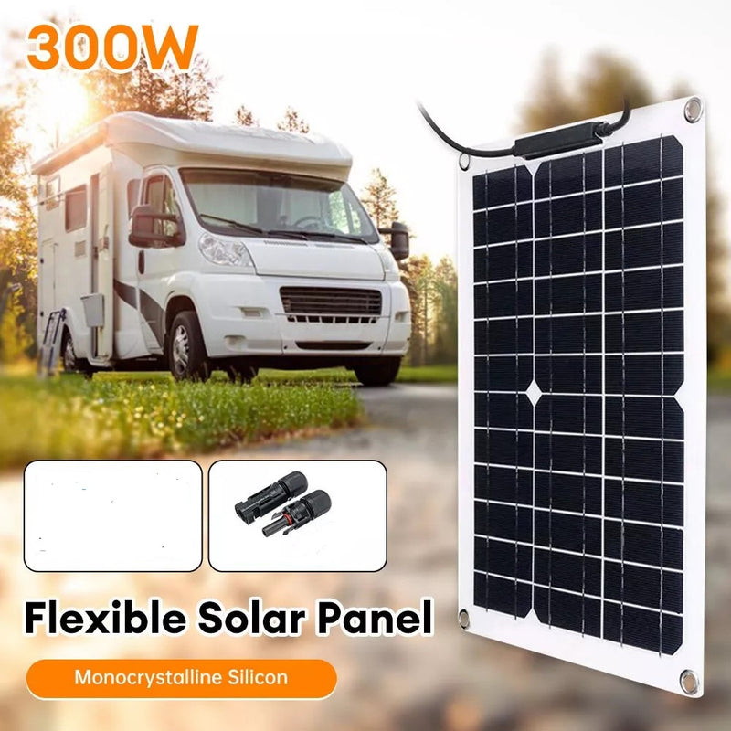 300W Monocrystalline Flexible Solar Panel Bendable 12V  With Solar Cables 4M