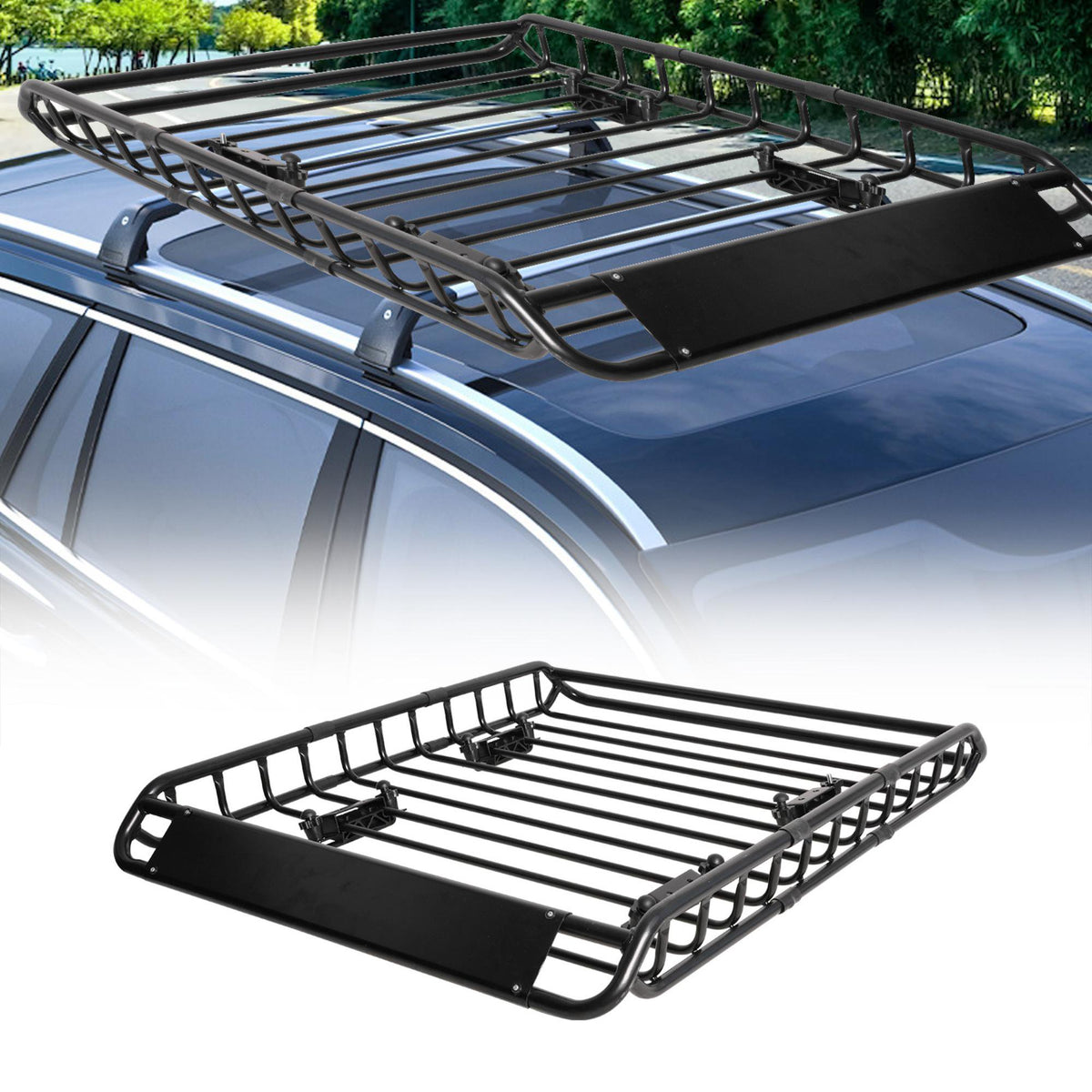 Universal Roof Rack Basket  Top Cargo Luggage Holder Carrier 120cm