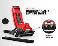 Trolley Floor Jack 3Ton  (Double Pump)  29kg  83-465mm