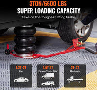6600 LBS Triple Bag Air Lift Jack Pneumatic Vehicle Car Lifting Compressed Tool
