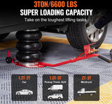 6600 LBS Triple Bag Air Lift Jack Pneumatic Vehicle Car Lifting Compressed Tool