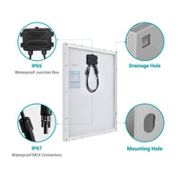 50W Mono Crystalline Solar Panel 12V to 18V with  30A Controller