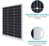 Premium Grade A+ 50W Mono Crystalline Solar Panel 12V to 18V