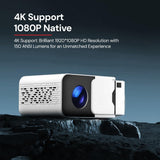 Mini Smart Projector Android  1080P & 4K Support, Electric Focus WiFi  Bluetooth