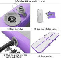 Evoland Inflatable Gymnastics Mat Air Track Tumbling Mat - 3M (Purple)