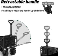 Folding Wagon Cart, Garden Carts Large Capacity Beach Foldable Outdoor Camping