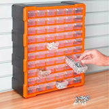 60 Drawer Workshop Tool Storage Bin Chest - Freestanding or Wall Mounted Cabinet