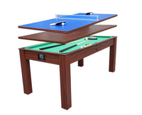 Assembled Rack &amp; Roll Deluxe 6 ft 3 in 1 Pool Table, Table Tennis And Dining Table