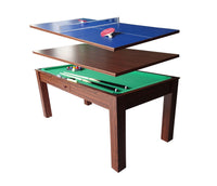 Assembled Rack &amp; Roll Deluxe 6 ft 3 in 1 Pool Table, Table Tennis And Dining Table