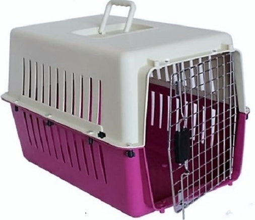 Pet Carrier Cat or Dog Cage Large, 60x40x40cm Pink