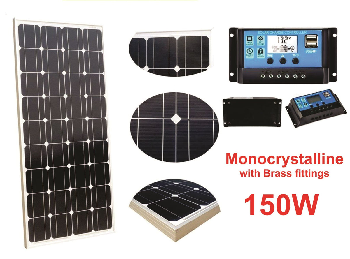 Solar Panel 150 Watt 12-18 Volt Monocrystalline, With 30A Controller
