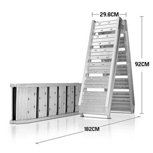 2 x Aluminum ATV Loading Folding Ramps loading capacity 400Kg Pair 1825 Long