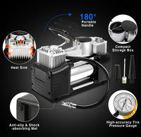 Air Compressor Dual-Cylinder 150 PSI 12V Air Compressor Pump Tool Kit