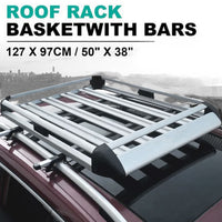 Universal Roof Rack Basket Car Top Luggage 127X90 cm (Sliver)