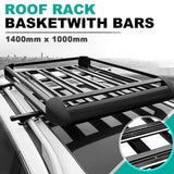 Universal Roof Rack Basket Car Top Luggage 140X96 cm (Black)
