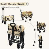 Folding Wagon Cart, Garden Cart, Picnic Cart Cream