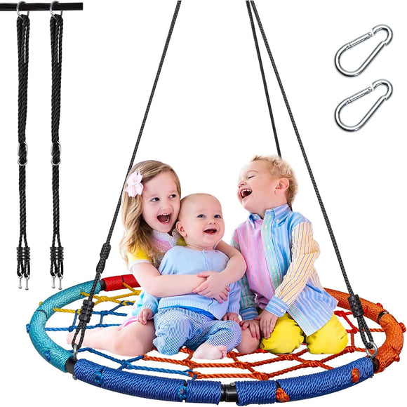 New Heavy-duty Hammock Outdoor Spider Web Swing 80cm 4 Ropes Hammock Swing Seat