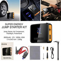 4in1 Jump Starter  Air Compressor  USB Power Bank  FlashLight  Multipurpose