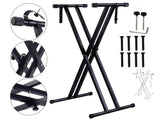 Double-Braced X-Style Keyboard Piano Stand  Adjustable