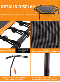 Foldable Mini Trampoline Rebounder 42Inch 150KG