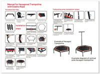 Foldable Mini Trampoline Rebounder 42Inch 150KG