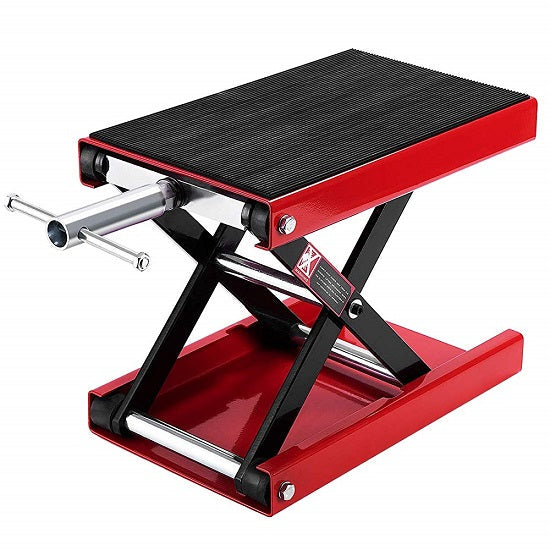 Motorcycle Scissor Lift Stand with Pad - 500kg Capacity (Red)