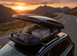 PENTAIR Calgary 450 Litre Gloss Black Lockable Roof Box – Universal U-Clamps, Dual-Side Opening, 75kg Capacity - New Design