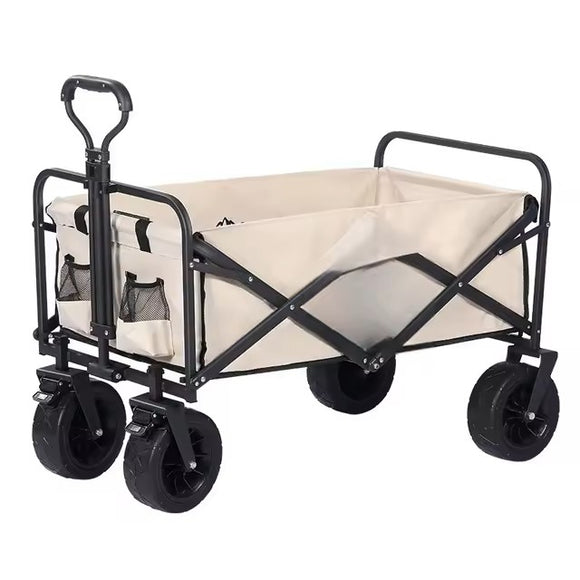 Folding Wagon Cart, Garden Cart, Picnic Cart Cream