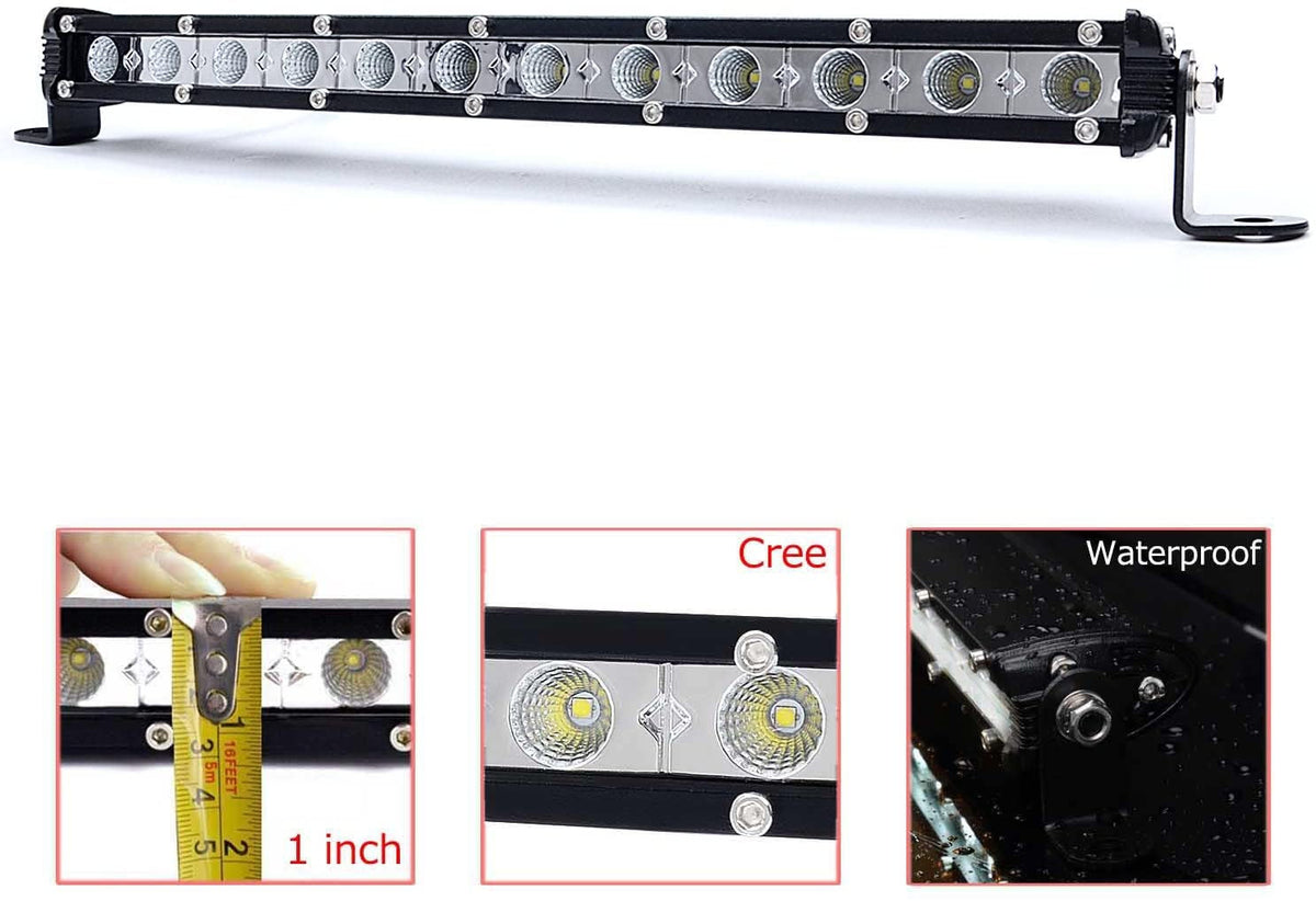 Single Row Led Bright 13" CREE LED flood/spot light Bar  12pcs CREE